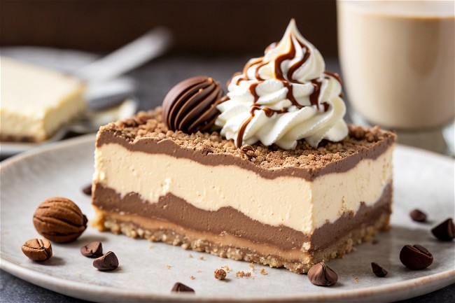 Image of Hazelnut Mocha Cheesecake Bars (Keto-Friendly)