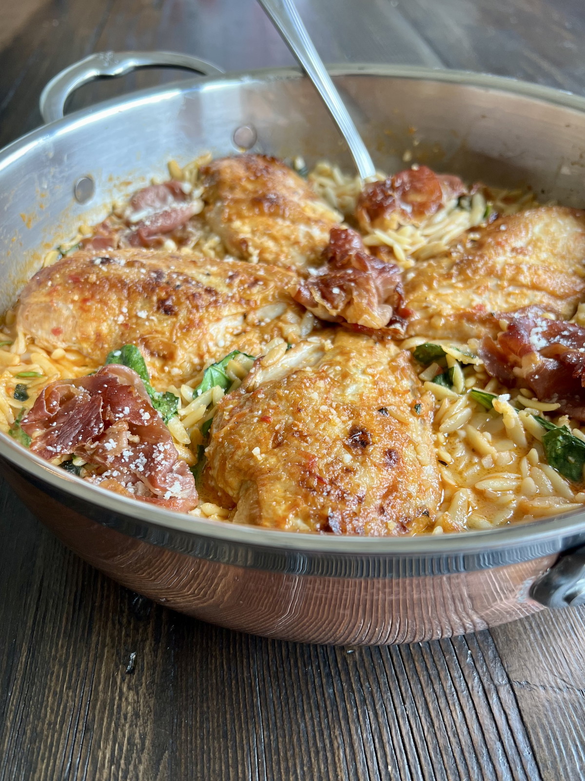 Creamy Tuscan Chicken & Orzo