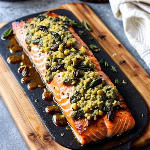 Oven Cedar Plank Salmon with Pecan and Sage Crust Recipe