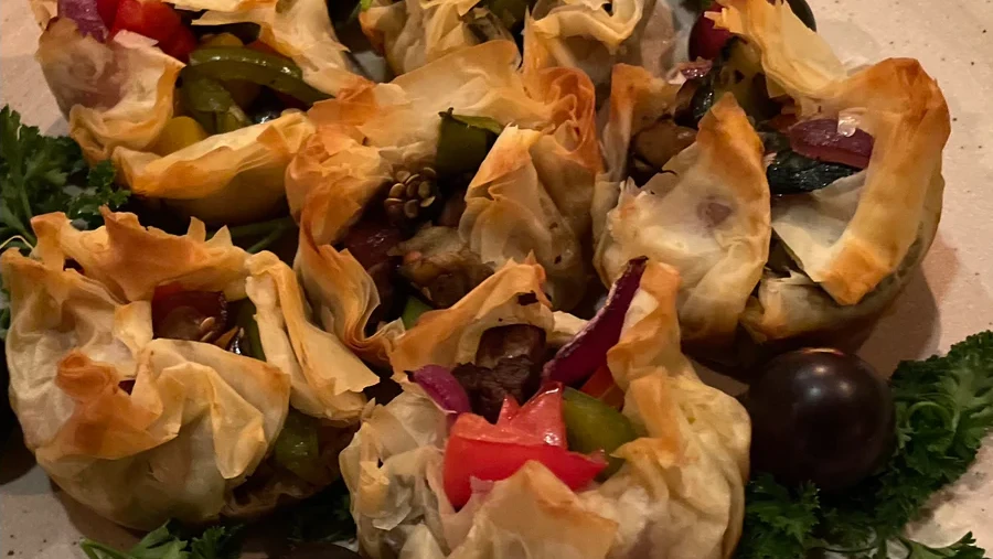 Image of Teo's Tuscan Roasted Veggie Phyllo Tarts