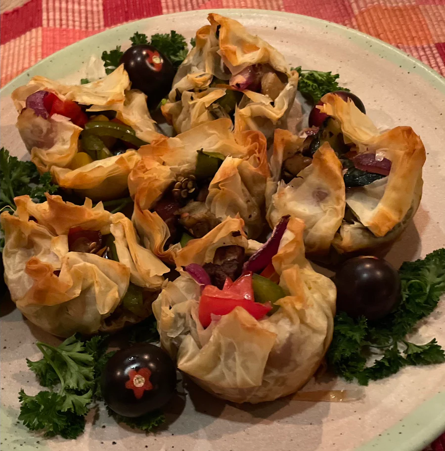 Teo's Tuscan Roasted Veggie Phyllo Tarts