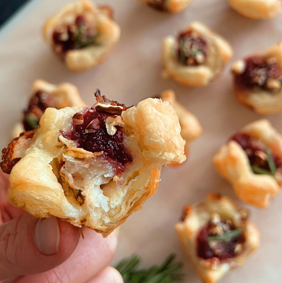Baked Brie Bites with Dungeness Crab Meat