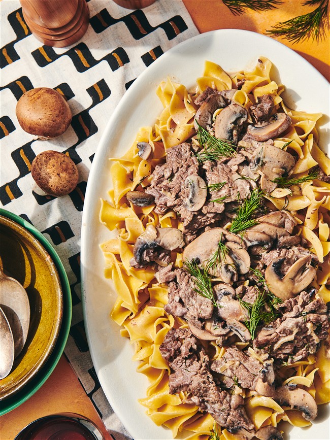 Image of Beef Stroganoff Recipe with Yogurt Sauce