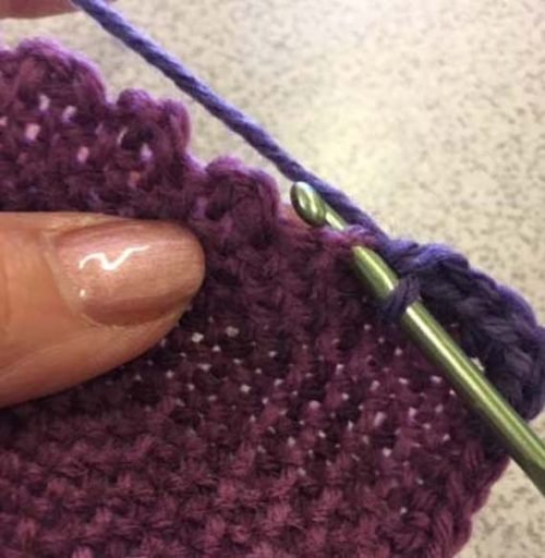 Image of Work crocheted edge around each square: Pull up yarn through...