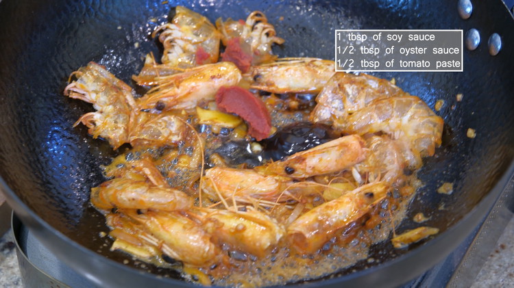 Image of Season it with soy sauce, oyster sauce, and tomato paste. Stir until everything is well mingled.