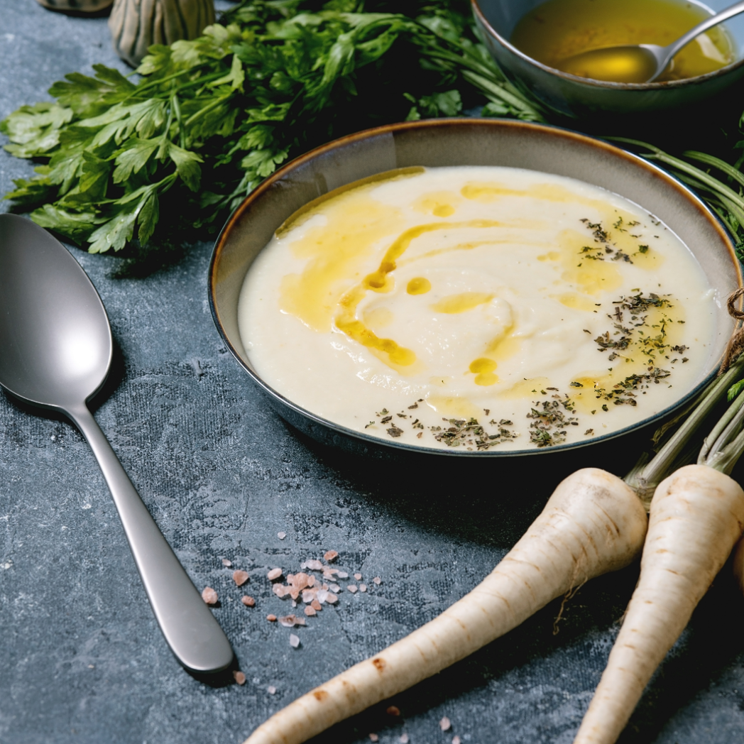 Soupe crémeuse de panais et pommes