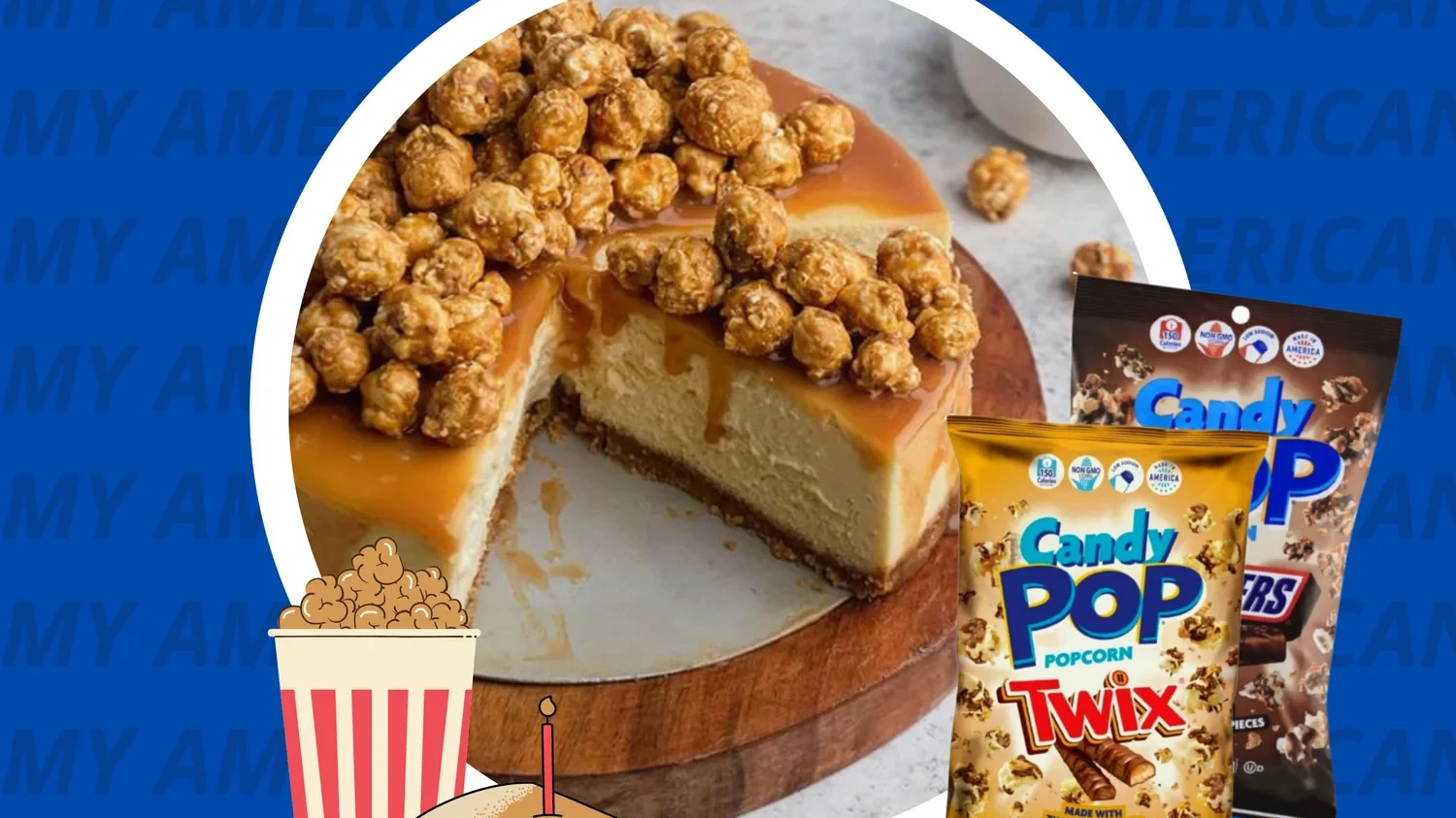 Image of Cheesecake au caramel et popcorn Twix