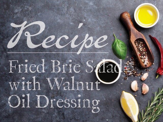 Image of Fried Brie Salad with Walnut Oil Dressing