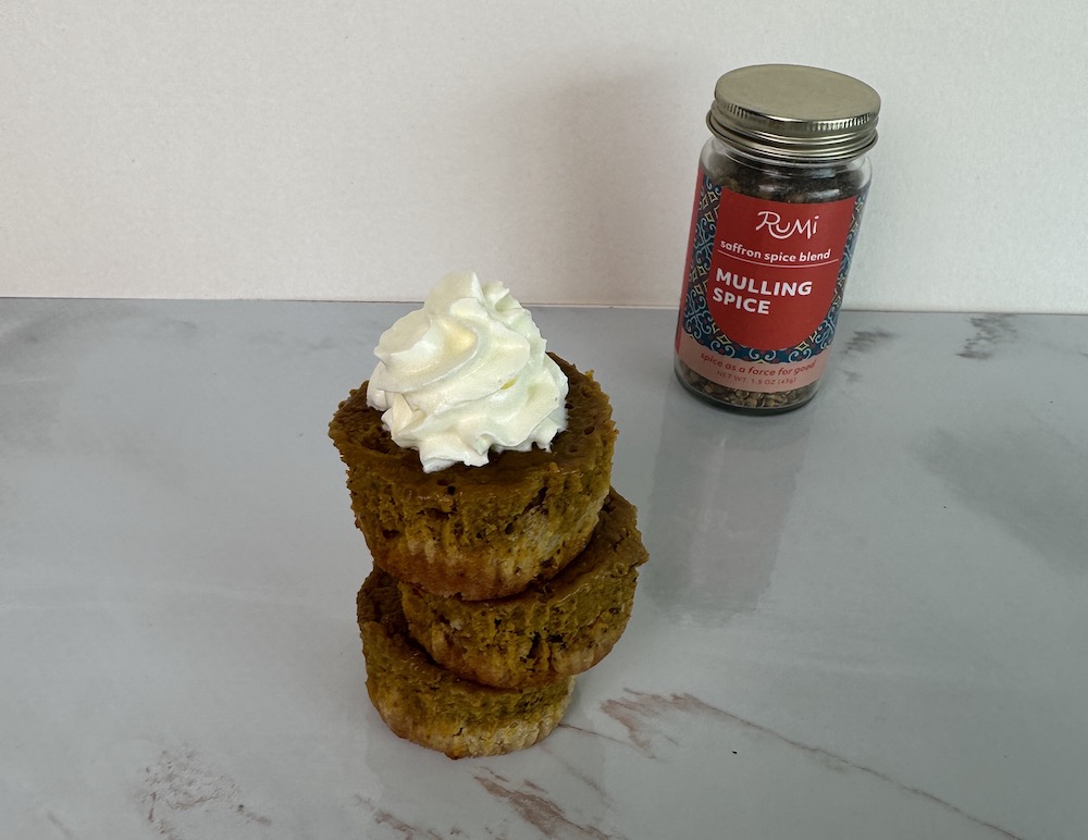  Individual Rumi Mulling Spice Pumpkin Pie Cups with Nut Crust