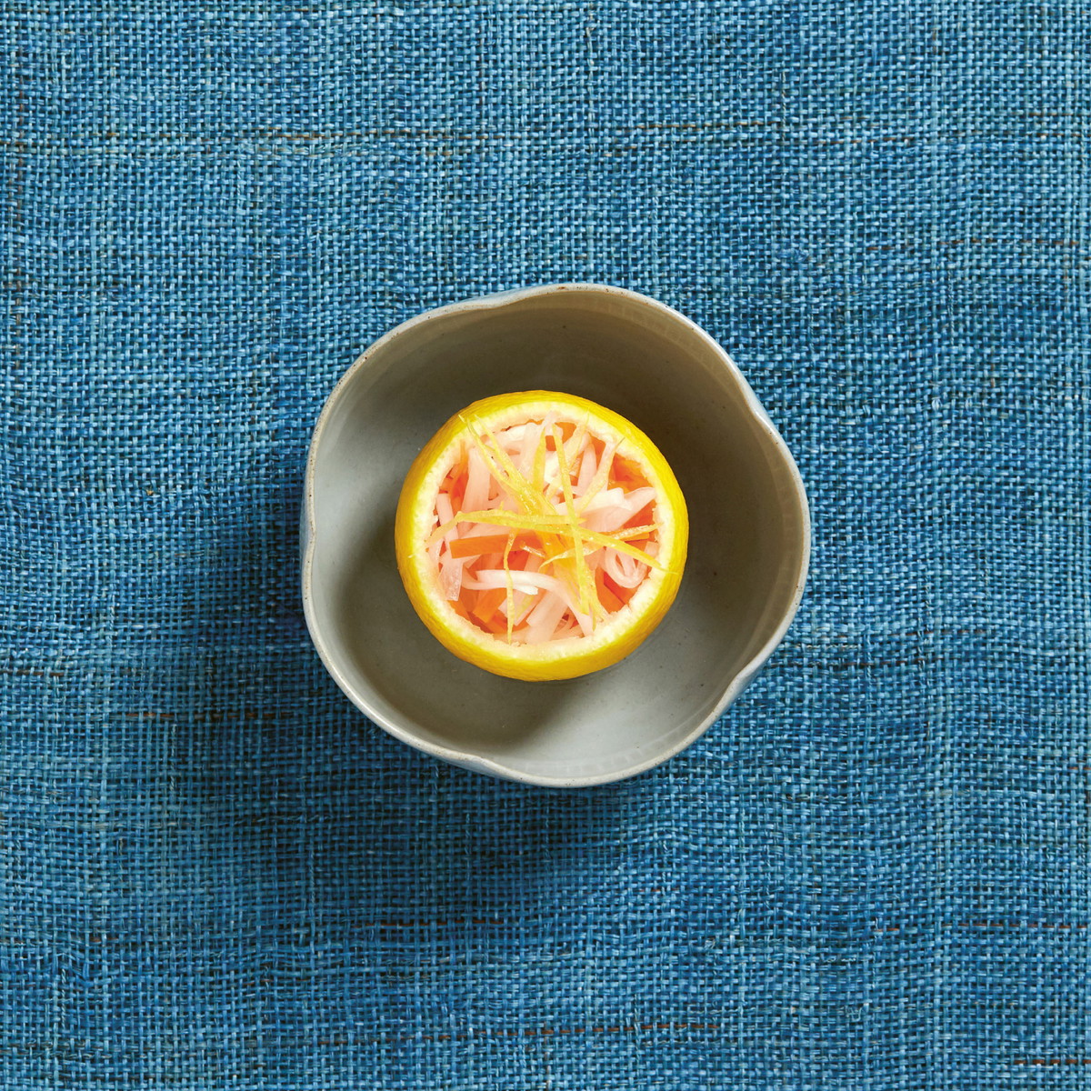Recette coques de yuzu farcies au namasu