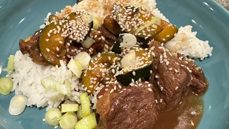 Image of Korean BBQ Beef and Zucchini Stir Fry 