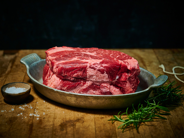 Image of Direction Pat the chuck roast dry on all sides with...