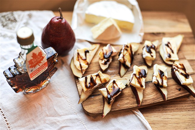 Image of Pears and Brie with Maple Balsamic Glaze appetizer