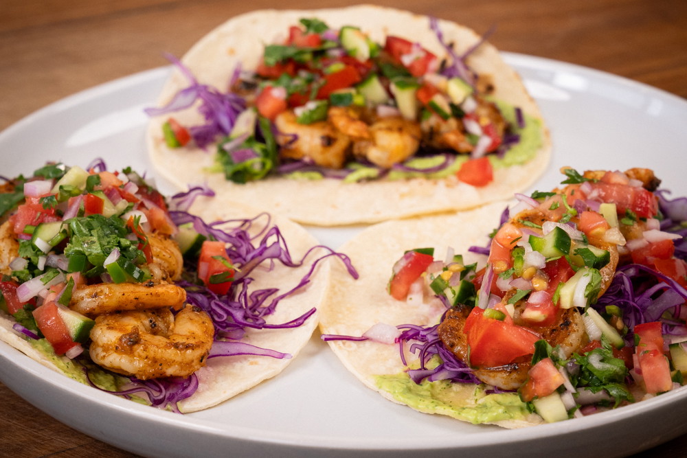 Tacos de Camarón (prawn tacos)