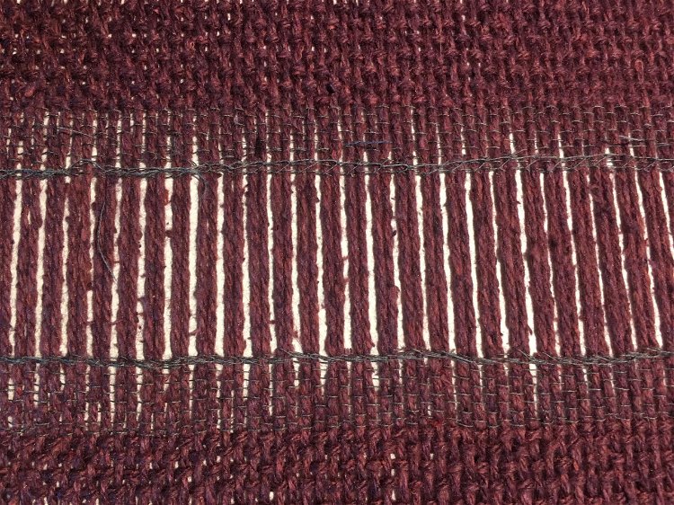 Image of When weaving multiple pieces on the same warp, the space...