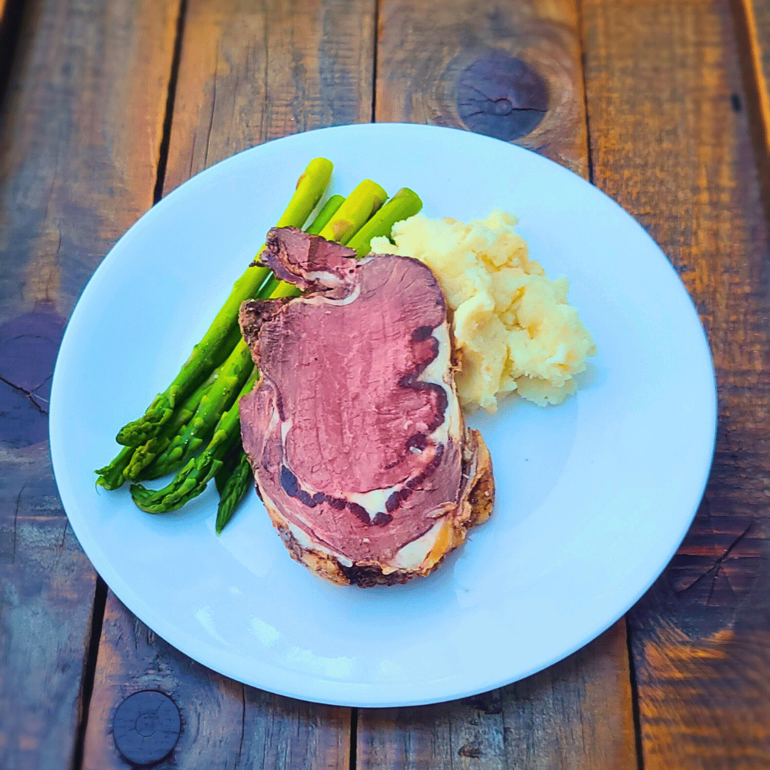 Reverse Seared Bison Prime Rib Roast 