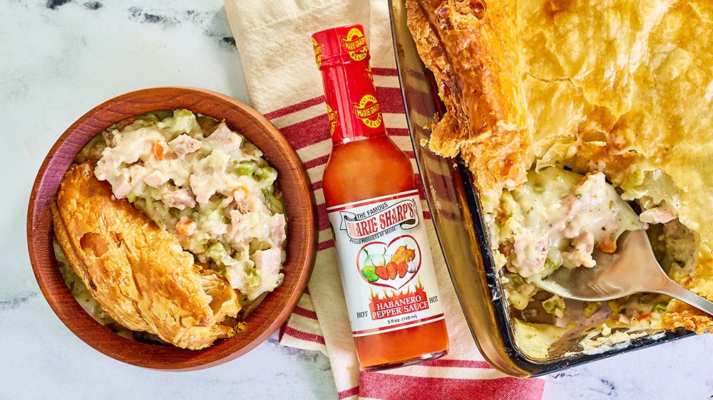 Image of Chicken and Leek Casserole under Puff Pastry with Marie Sharp’s Belizean Heat