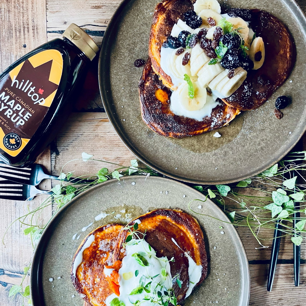 Pumpkin Pancakes With Maple Syrup 