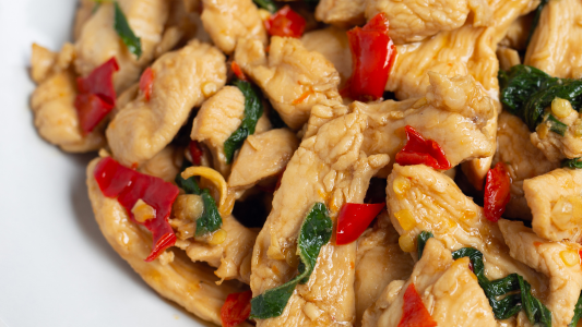 Image of Spicy Basil Chicken Stir-Fry with Nam Prik Pao