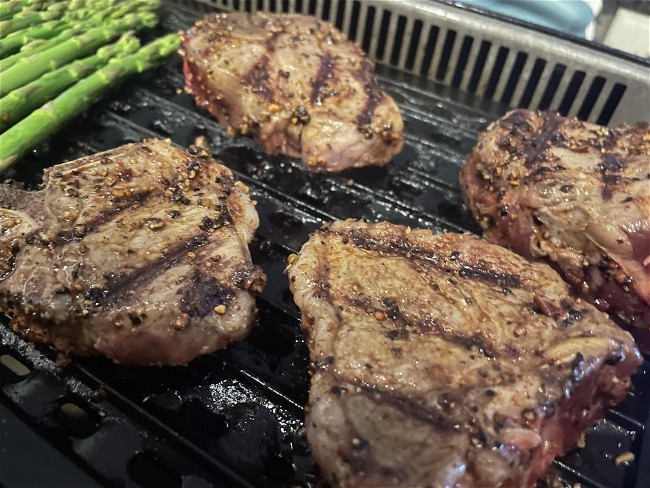Image of Steakhouse Lamb Chops with Shiraz-Sweet Peppers Recipe