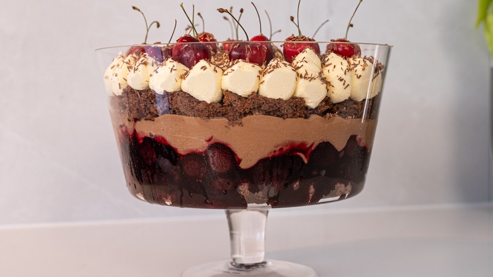 Image of Cherry and salted chocolate trifle