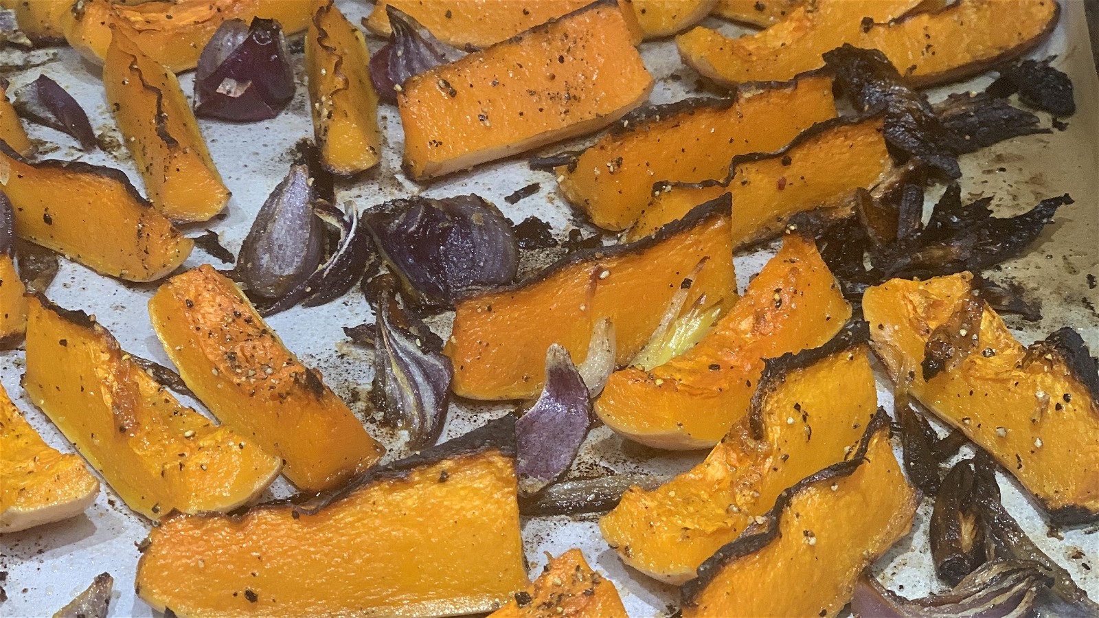 Image of Roast butternut squash and red onion with tahini and Za'atar