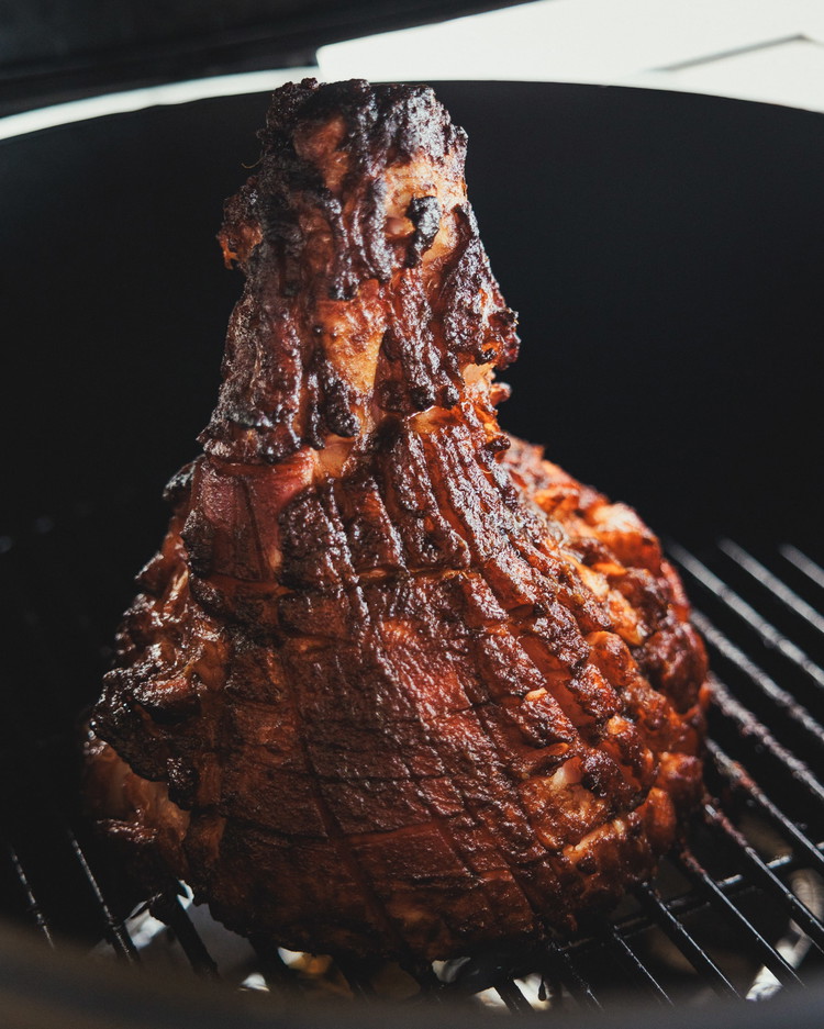 Image of Smoke, and continue glazing every 20mins until the ham reaches an internal temp of 63c / 150f