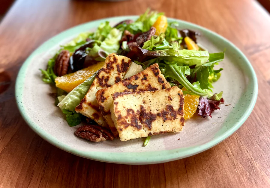 Blood Orange & Lemongrass Mint Grilled Halloumi Salad