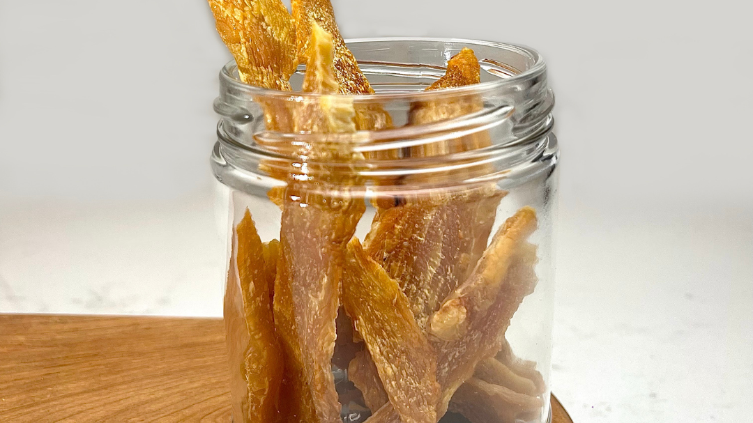 Image of Homemade Air Fried Chicken Jerky for Dogs