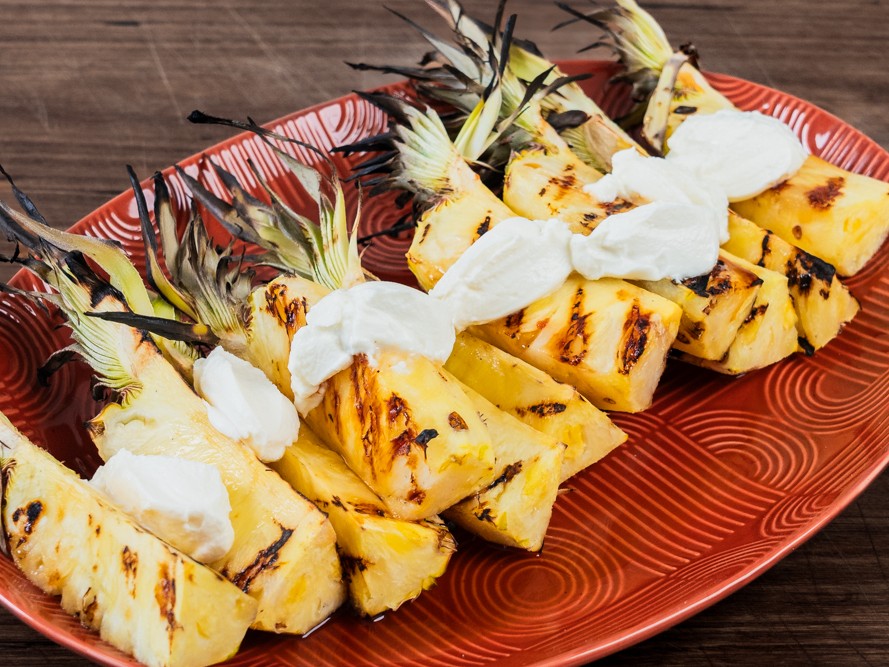 Andy Cooks - Grilled pineapple with ricotta and hot honey