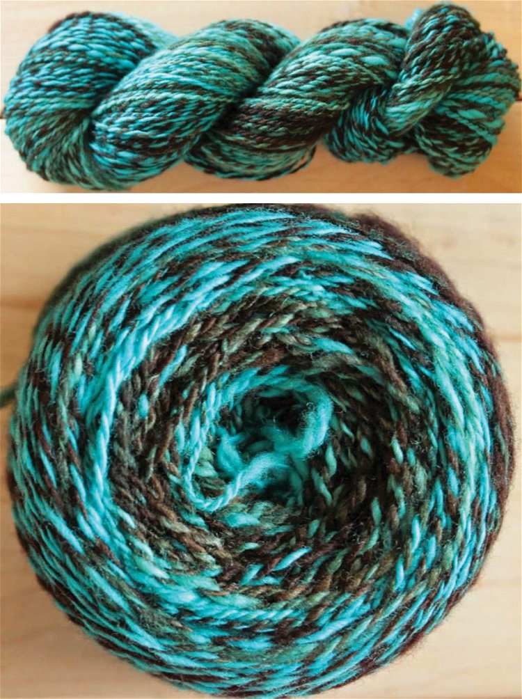 Image of I plied the two bobbins together with the color repeats...