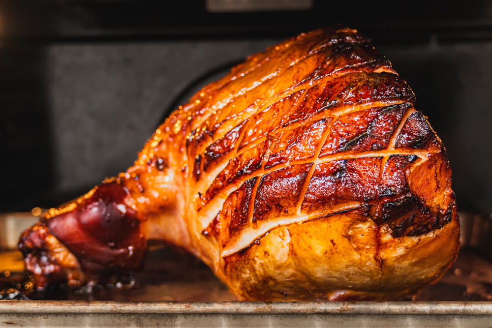 Marmalade glazed ham