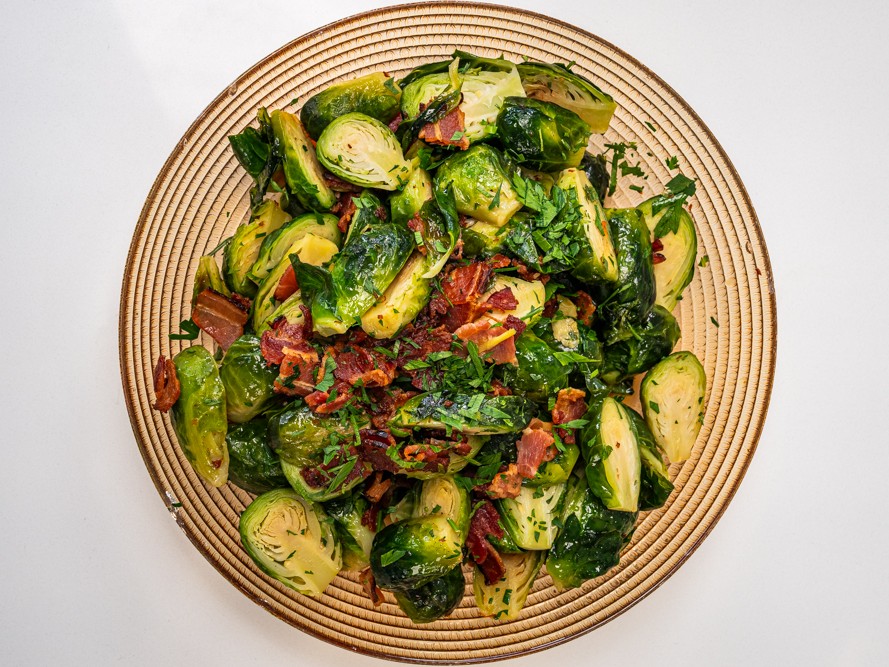 Andy Cooks - Bacon and maple brussels sprouts