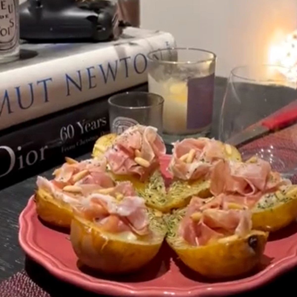 Honey Roasted Pears With Goats Cheese & Prosciutto