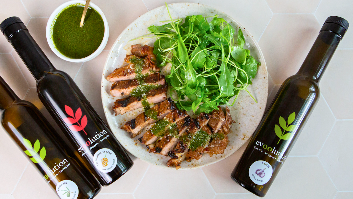 Image of Balsamic Marinated Steak with EVOO Chimichurri