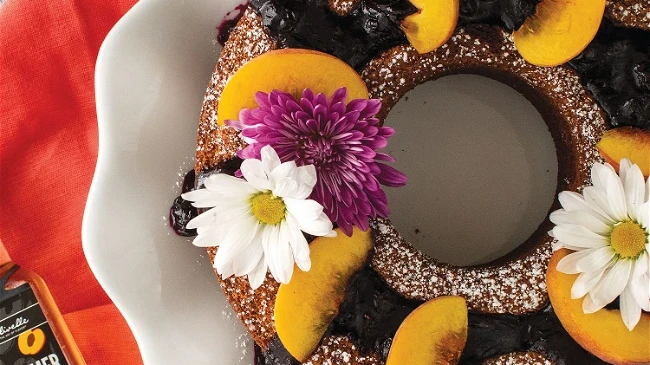 Image of Olive Oil Breakfast Cake With Blueberry Compote