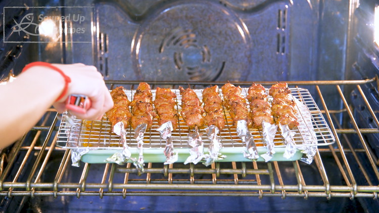 Image of Roast the lamb skewers for 5 minutes per side. However, every oven is different; please keep an eye on the meat. You can also grill them on an open flame, taking 4-5 minutes per side over high heat.