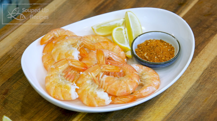 Image of Take the shrimp out, and serve with the BBQ spice and lemon.