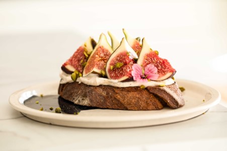 Cherry Balsamic Glazed Fig & Prosciutto Crostini