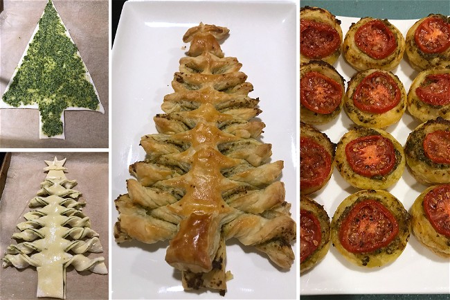 Image of Puff Pastry Appetizer Christmas Tree