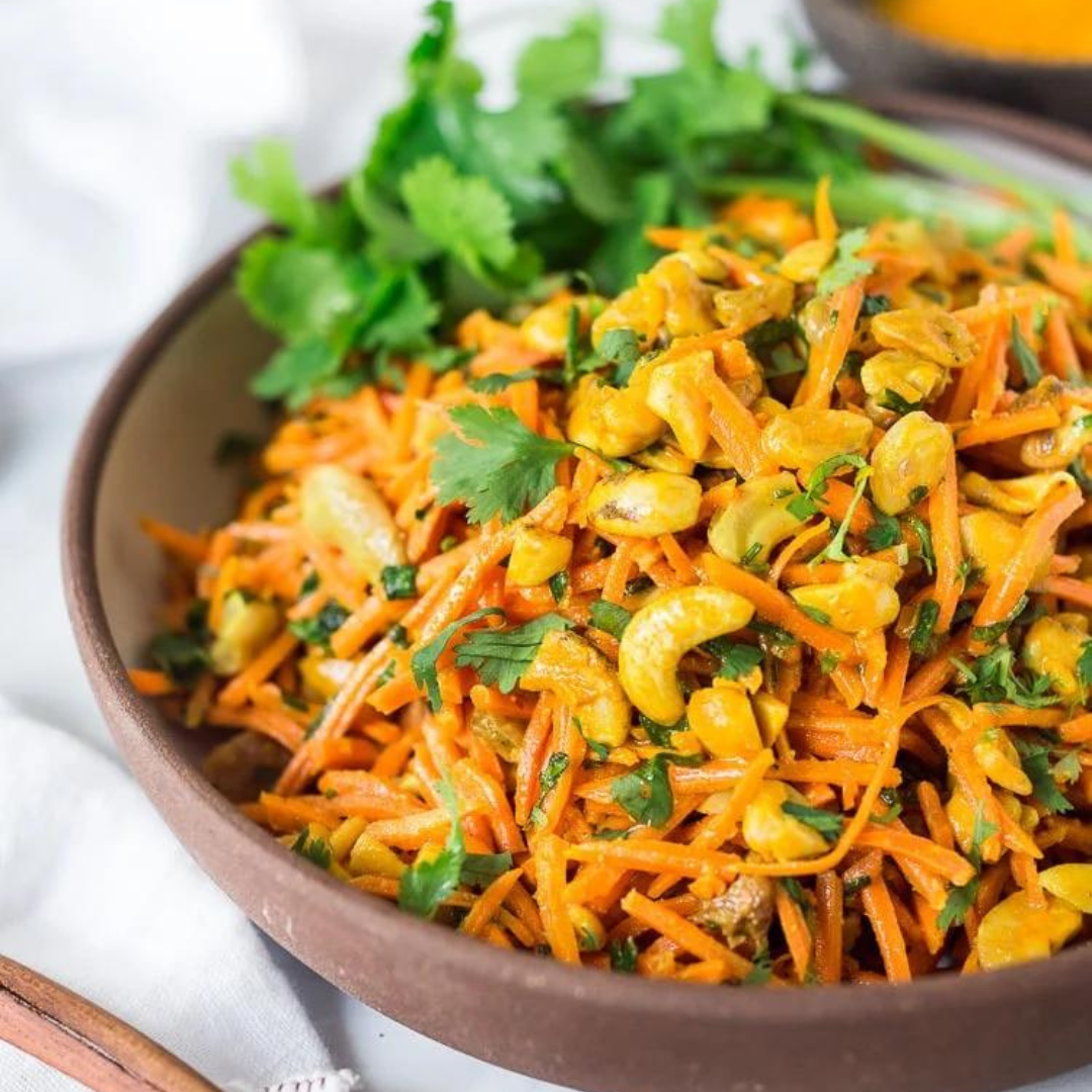 Bombay Curried Carrot, Cashew & Raisin Salad