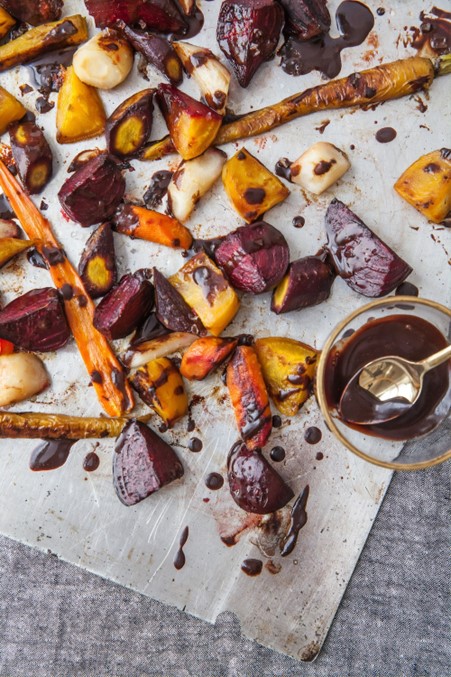 Cherry Balsamic Glazed Chicken with Roasted Vegetables