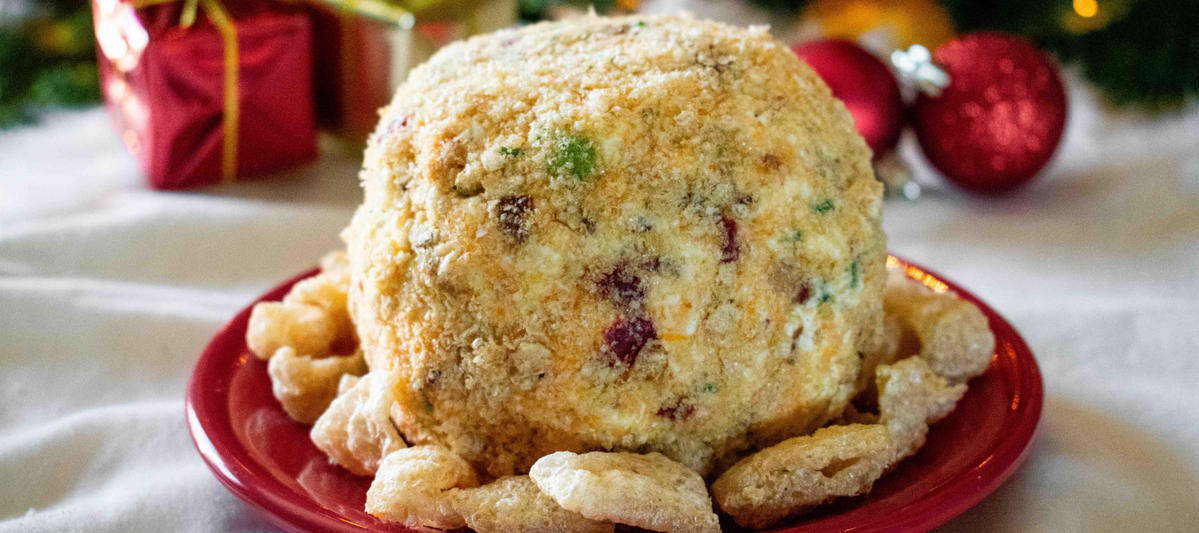 Hogs Heaven Pork Rind Crusted Cheese Ball  