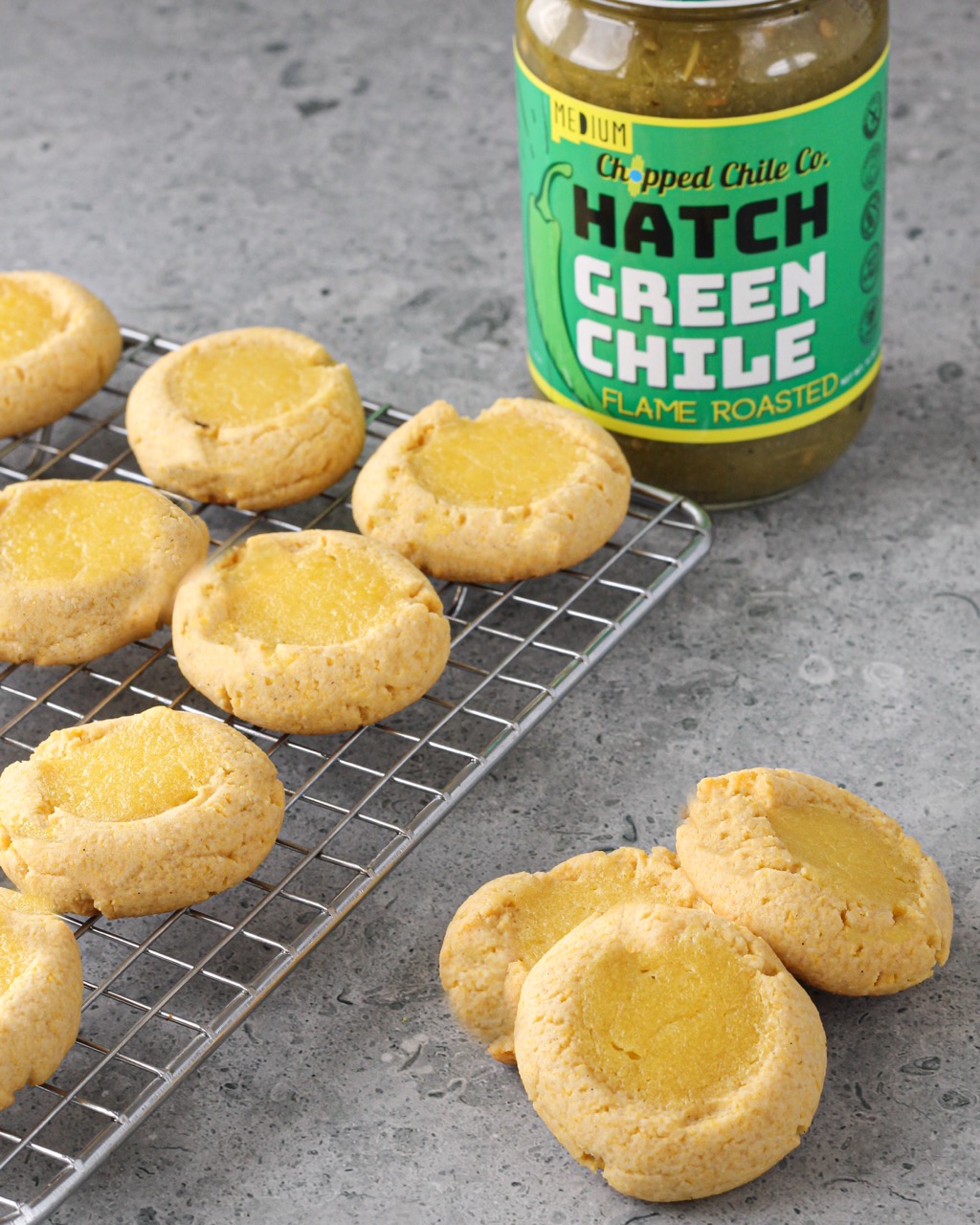 Spicy-Sweet Delight: Hatch Green Chile Mango Thumbprint Cookies