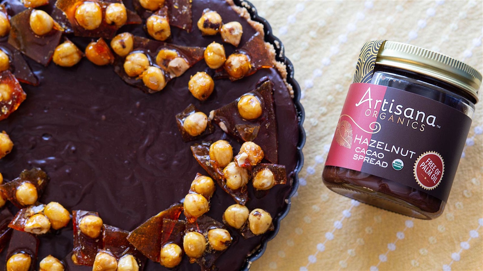 Image of Hazelnut Cashew Chocolate Tart | Vegan, Gluten-Free.