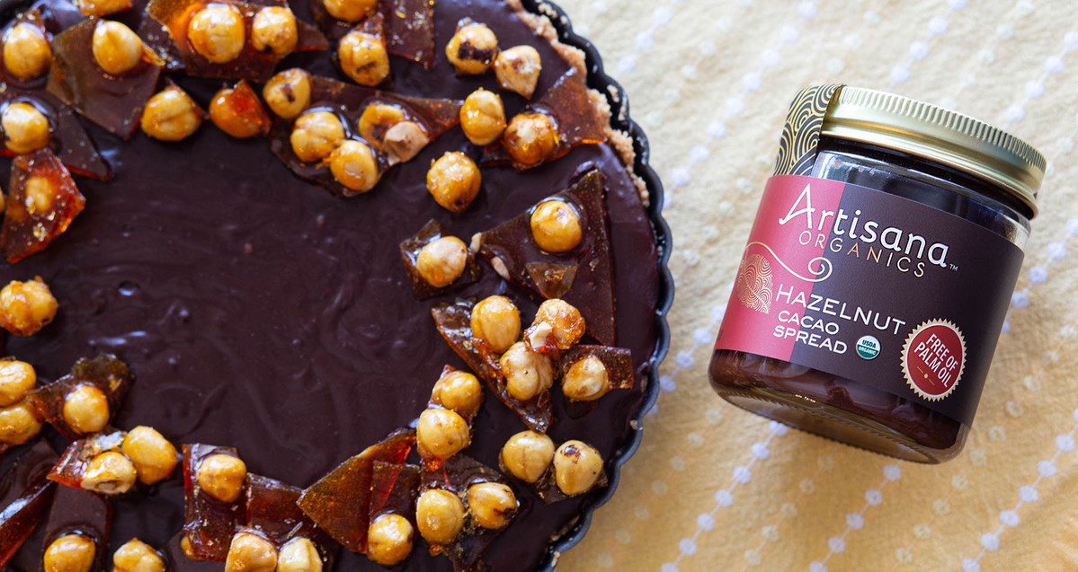 Hazelnut Cashew Chocolate Tart | Vegan, Gluten-Free.