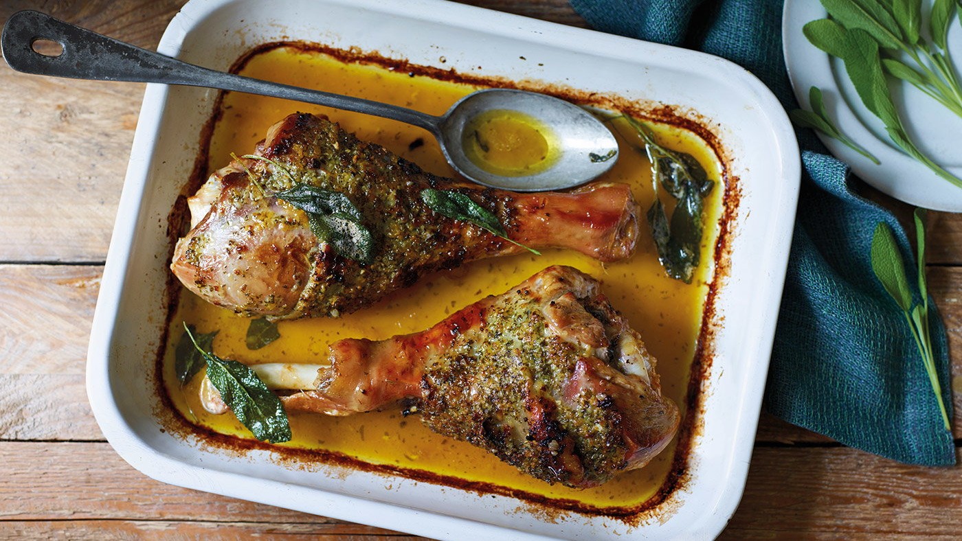 Image of Turkey Legs with Butter and Sage