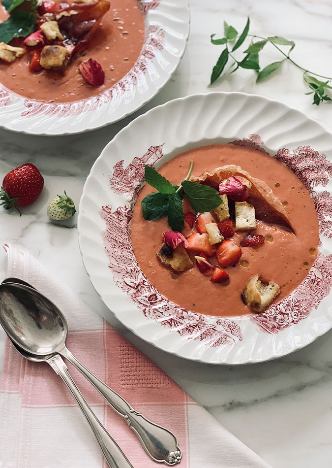 Jordbær/tomat gazpacho