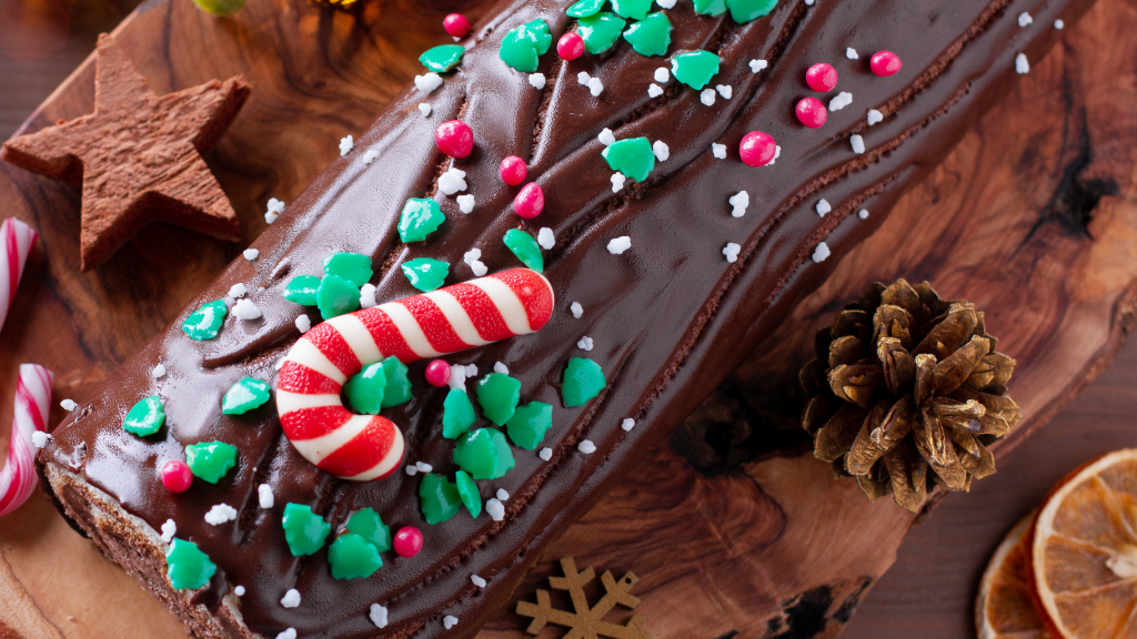 Image of Bûche de Noël aux poires et au chocolat