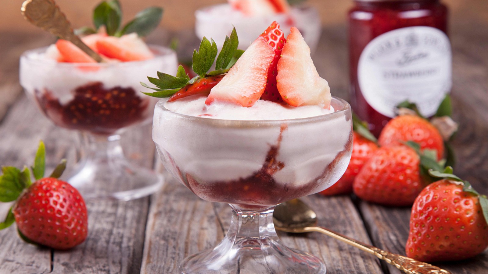 Image of Roasted Strawberry Ice Cream Dessert
